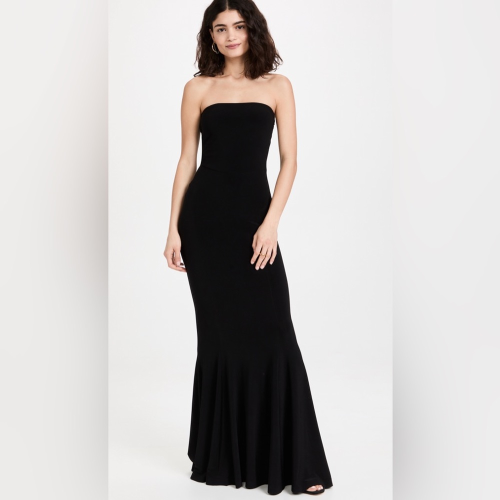 Norma Kamali strapless fishtail gown